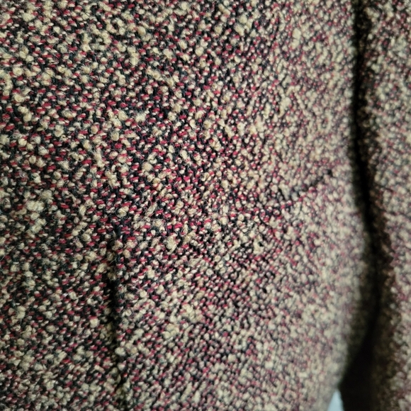 Vintage Blazer Suit Jacket By Jones Wear • Tan & Red • Size 14 - Picture 2 of 7